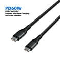 thumbnail image 1 of 60W USB-C to USB-C Nylon Braided Fast Charging/Data Cable Cord Charger (3 ft) for OnePlus Open, 1 of 6
