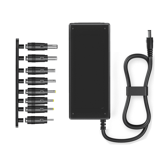 60W Universal AC/DC Laptop Charger with 8 Tips & 1.2m/3.94ft Power Cord, 12V 5A Adapter for Lenovo Laptops and More