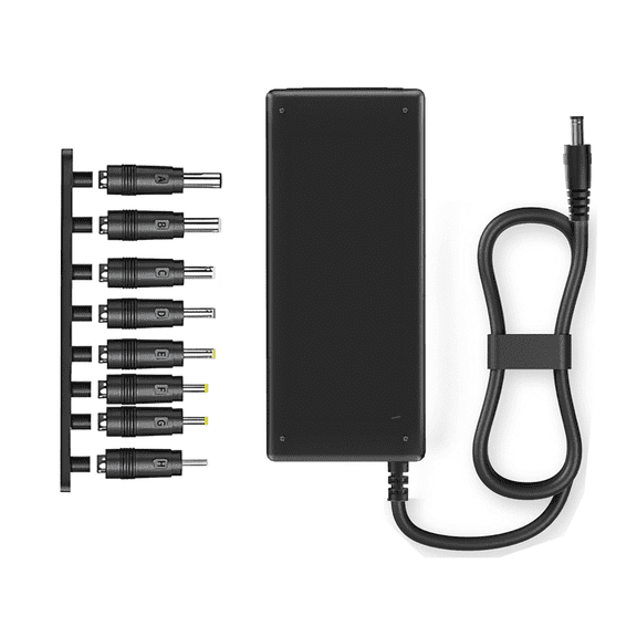 60W Universal AC/DC Laptop Charger with 8 Tips & 1.2m/3.94ft Power Cord, 12V 5A Adapter for LED Strip Light, Massage Gun, Security Camera, CCTV