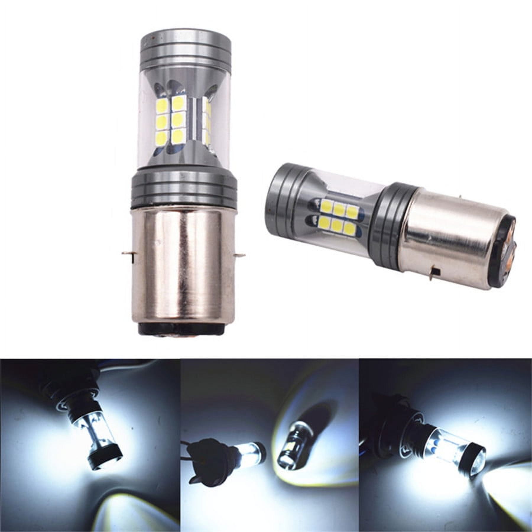 60W White BA20D 22SMD 12V 24V Hi/Low Headlight Light Bulb Scooter Motorcycle 1x