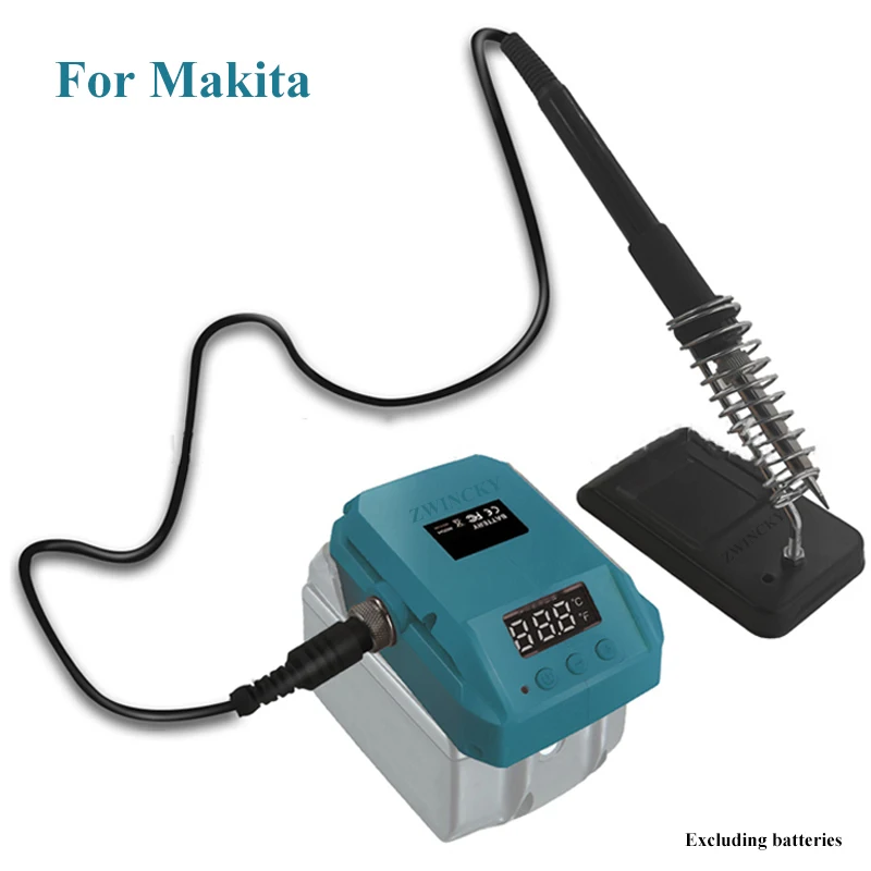 60W Wireless Electric Soldering Iron Station for Makita/Dewalt/Milwaukee/Einhell/Craftsman 18V 20V Lithium Battery Welding Repair Tool with Stand