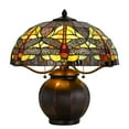 thumbnail image 1 of 60W X 2 Tiffany Table Lamp With Pull Chain Switch With Metal Lamp Body, 1 of 5