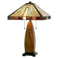 thumbnail image 1 of 60W X 2 Tiffany Table Lamp With Pull Chain Switch With Resin Lamp Body, 1 of 5