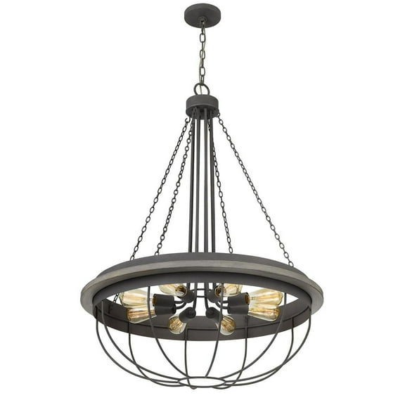 60W X 8 Nixa Metal Chandelier (Edison Bulbs Not Included), Dove Grey