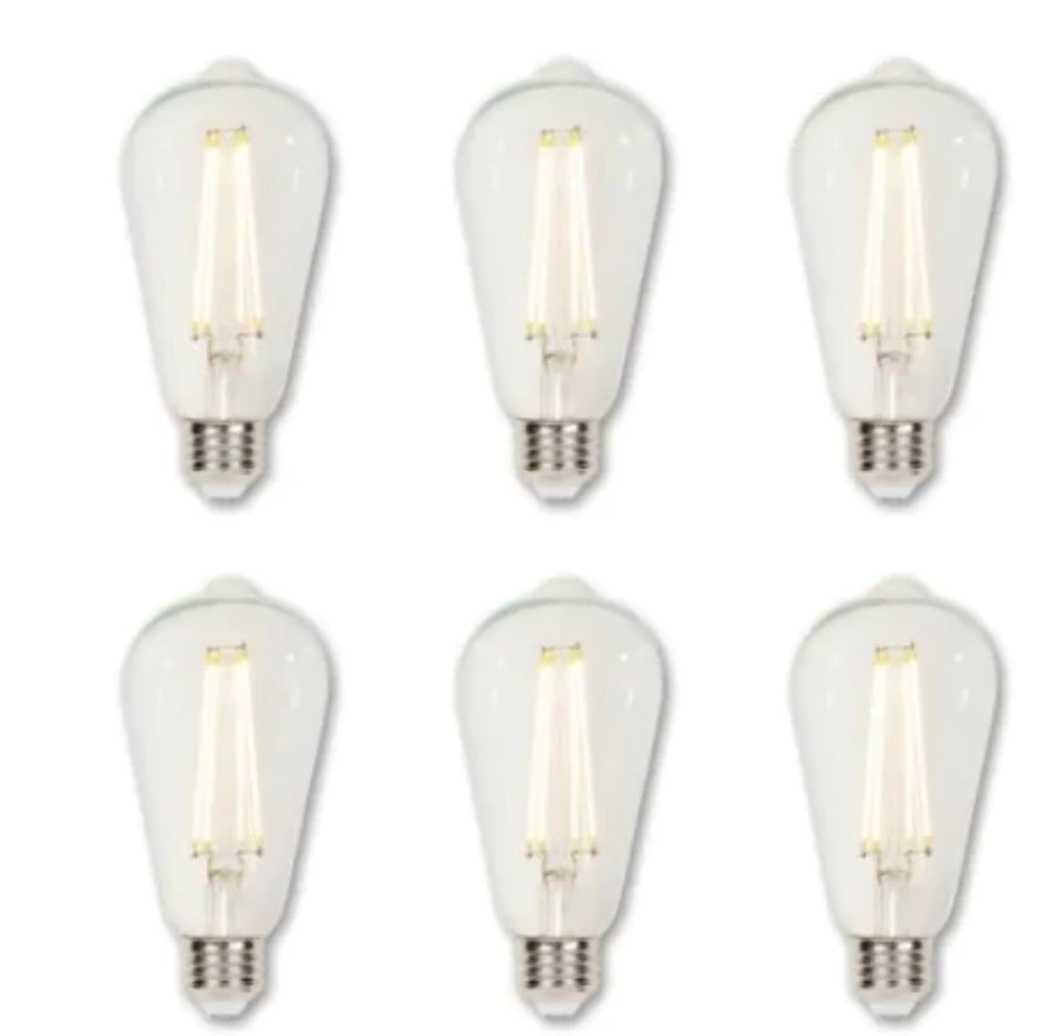 Clear 60 Watt Equivalent Dimmable LED Filament Bulb 6-Pack