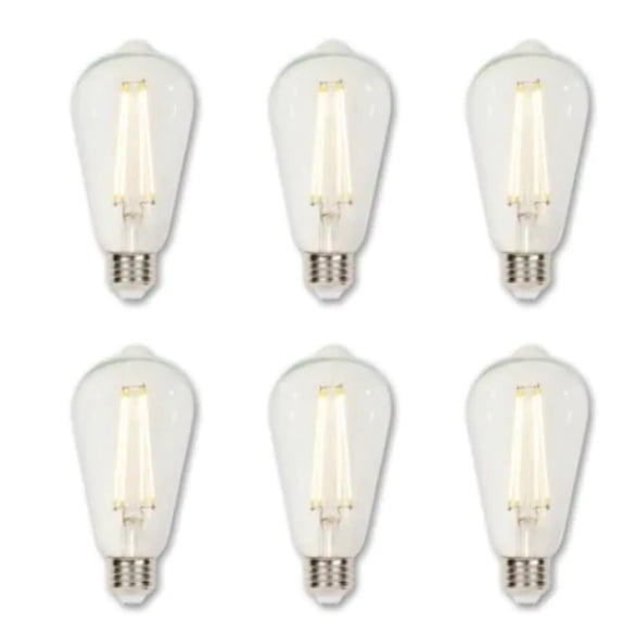 60Watt Equiv Clear Edison Filament LED Bulb 6pk