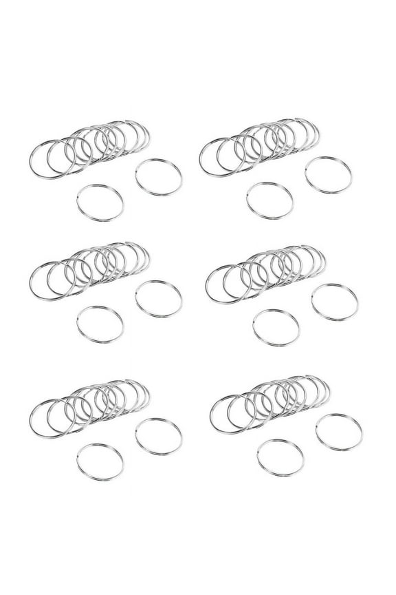 60X Quality 50mm Keyring Split Ring Set Heavy Duty Large Nickel Key Loop Sprung Hoop,60 x Split Rings,nickel