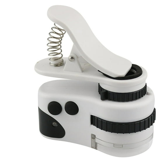 60X Universal Mobile Phone LED Microscope Magnifier with Clip, Endoscope