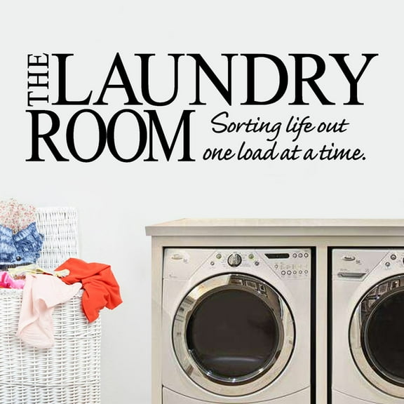 60X20cm The Laundry Room Wall Decal Decorative Vinyl Wall Sticker for Laundry Room, Home Decor, Easy to Apply & Removable