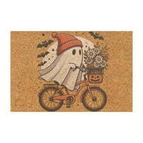 60X40cm Halloween Ghost Welcome Door Mat, Happy Halloween Door Mat, Funny Halloween Door Mat, Halloween Welcome Mats Non- Indoor Outdoor Entrance Decoration - A