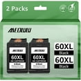thumbnail image 1 of 60XL Black Ink Cartridges Compatible for HP 60 XL Ink Work with HP PhotoSmart C4780 C4680 C4795 D110 D110a Deskjet F4480 F4440 F2430 Envy 110 120 111 Printer (2 Pack), 1 of 7
