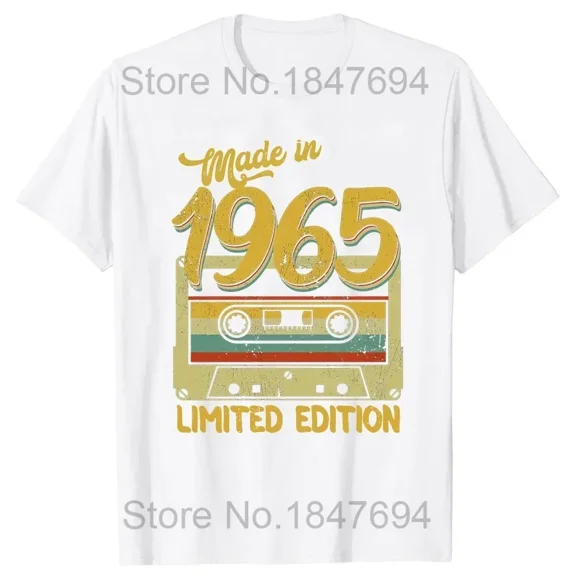 60Years Old Vintage 1965 Limited Edition 60th Birthday Born in 1965 Shirt Summer T-shirt Retro Vintage Daddy Tshirt Top Tees