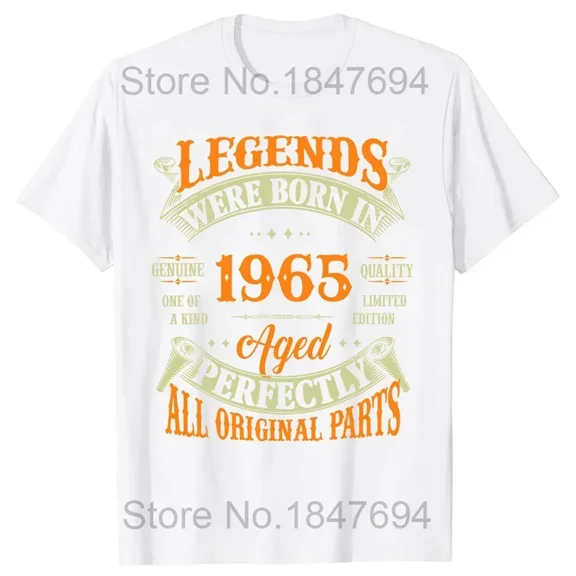 60Years Old Vintage 1965 Limited Edition 60th Birthday Born in 1965 Shirt Summer T-shirt Retro Vintage Daddy Tshirt Top Tees