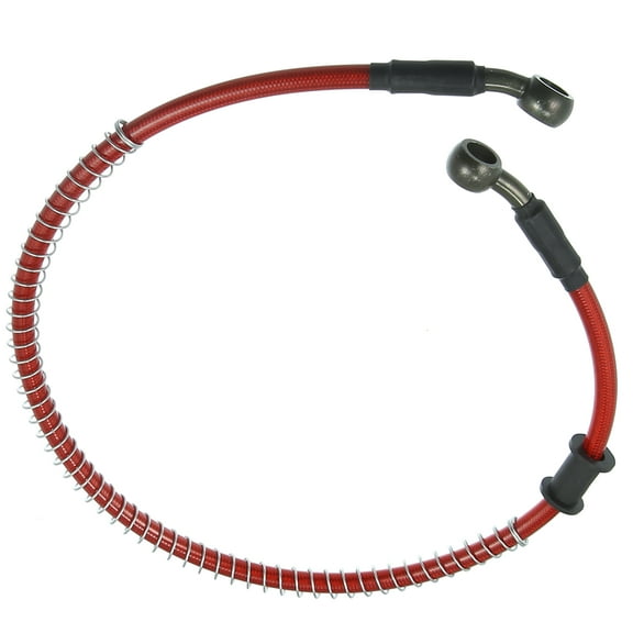 60cm 23.62" 10mm 28 Degree Motorcycle Braided Brake Clutch Oil Hoses Line Pipe Clutch Throttle Gas Line Fuel Pipe Red