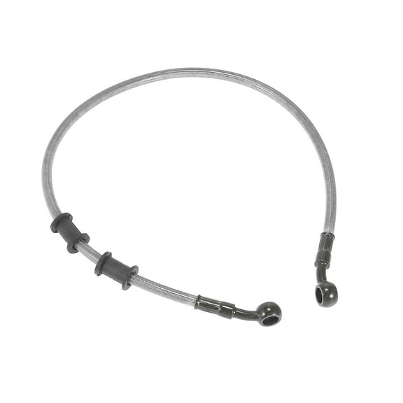 60cm 23.62" Motorcycle Braided Steel Brake Clutch Oil Hoses Line Pipe Clutch Throttle Gas Line Fuel Pipe Silver Tone