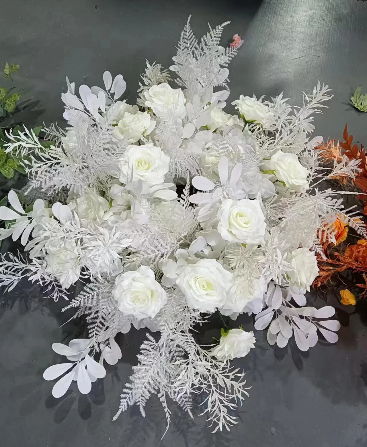 60cm Artificial flowers Wreath Wedding Decoration Table Frame decor ...