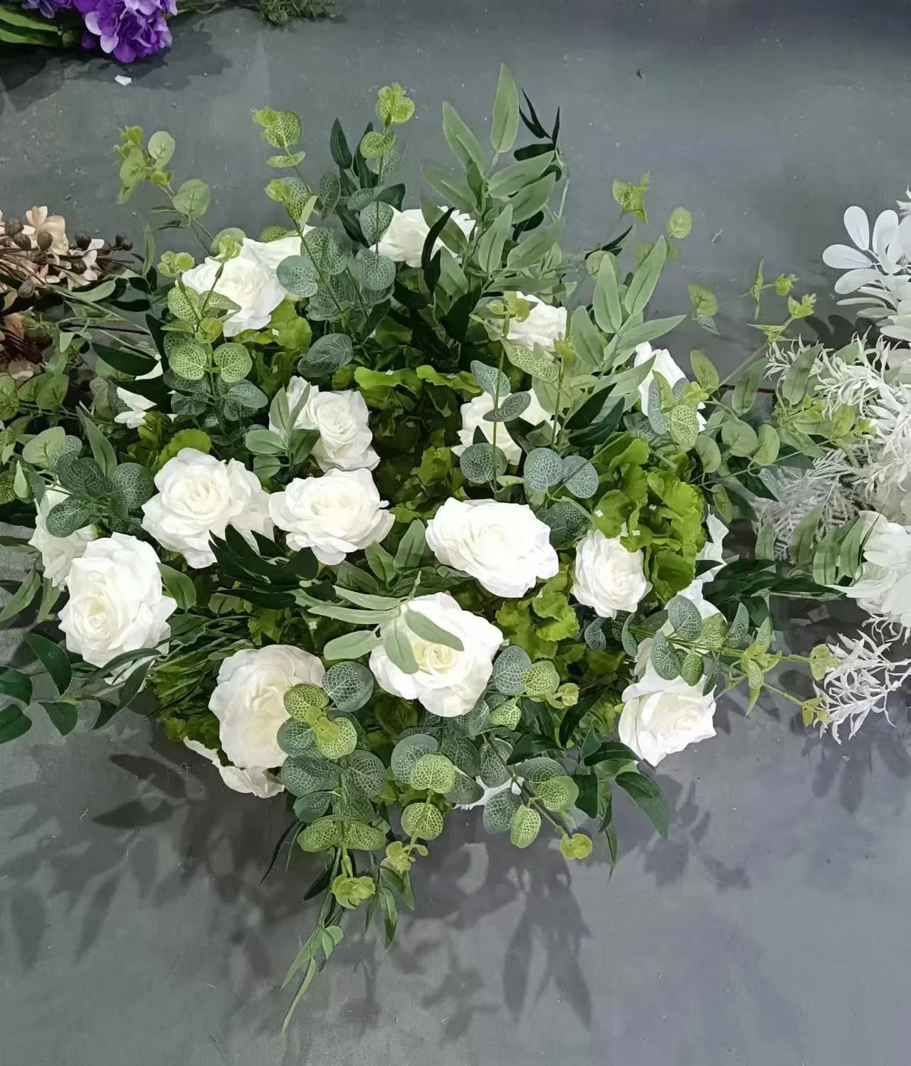 60cm Artificial flowers Wreath Wedding Decoration Table Frame decor ...