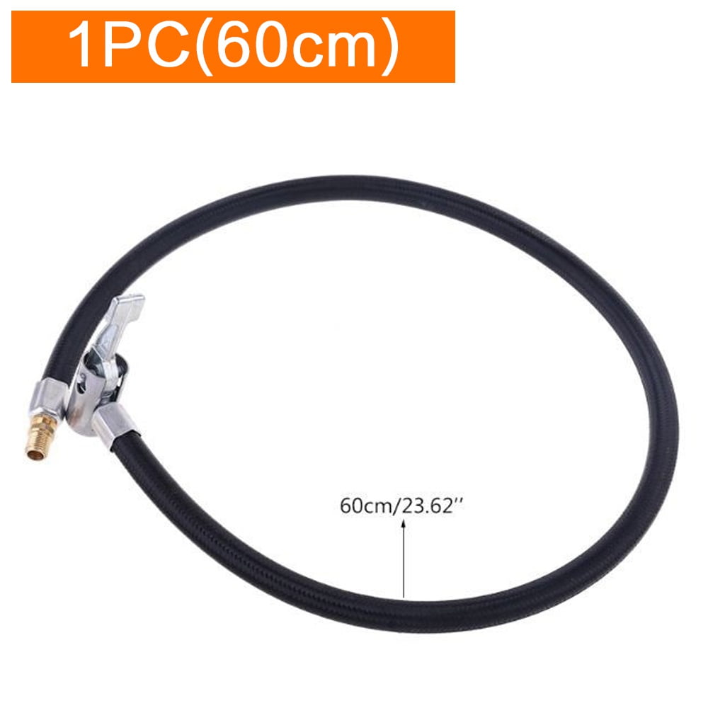 Locking Air Chuck With Hose - 10cm, 20cm, Or 60cm Extension Tube For Bike, Motorcycle & Car Tire Pump