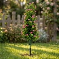 thumbnail image 1 of 60cm Faux Flowering Tree Artificial Shrub Potted Plant for Garden Home Decor,Pink, 1 of 5