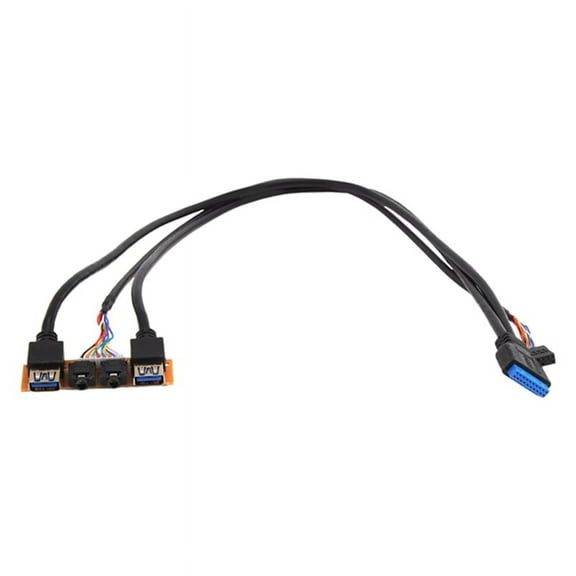 60cm Front Case Panel USB3.0+USB3.0+HD Audio Jack Ports I/O Board+Internal Wire USB Bezel Line DIY Case Extension Line PCB+plastic+metal Black,1 x USB3.0+USB3.0+HD Audio Cable