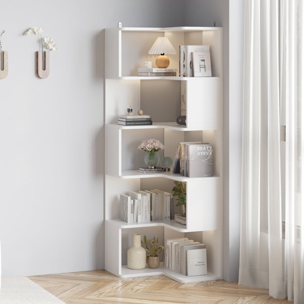 60cm L-shaped corner display rack/ Anti-Tip Brackets - 5-Tier Space ...
