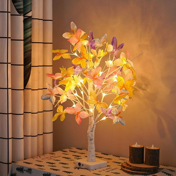 60cm LED Butterfly tree LED Birch Tabletop Bonsai Tree Night Light Christmas Tree Lamp Bedside Room Decorative Fairy Nightlights