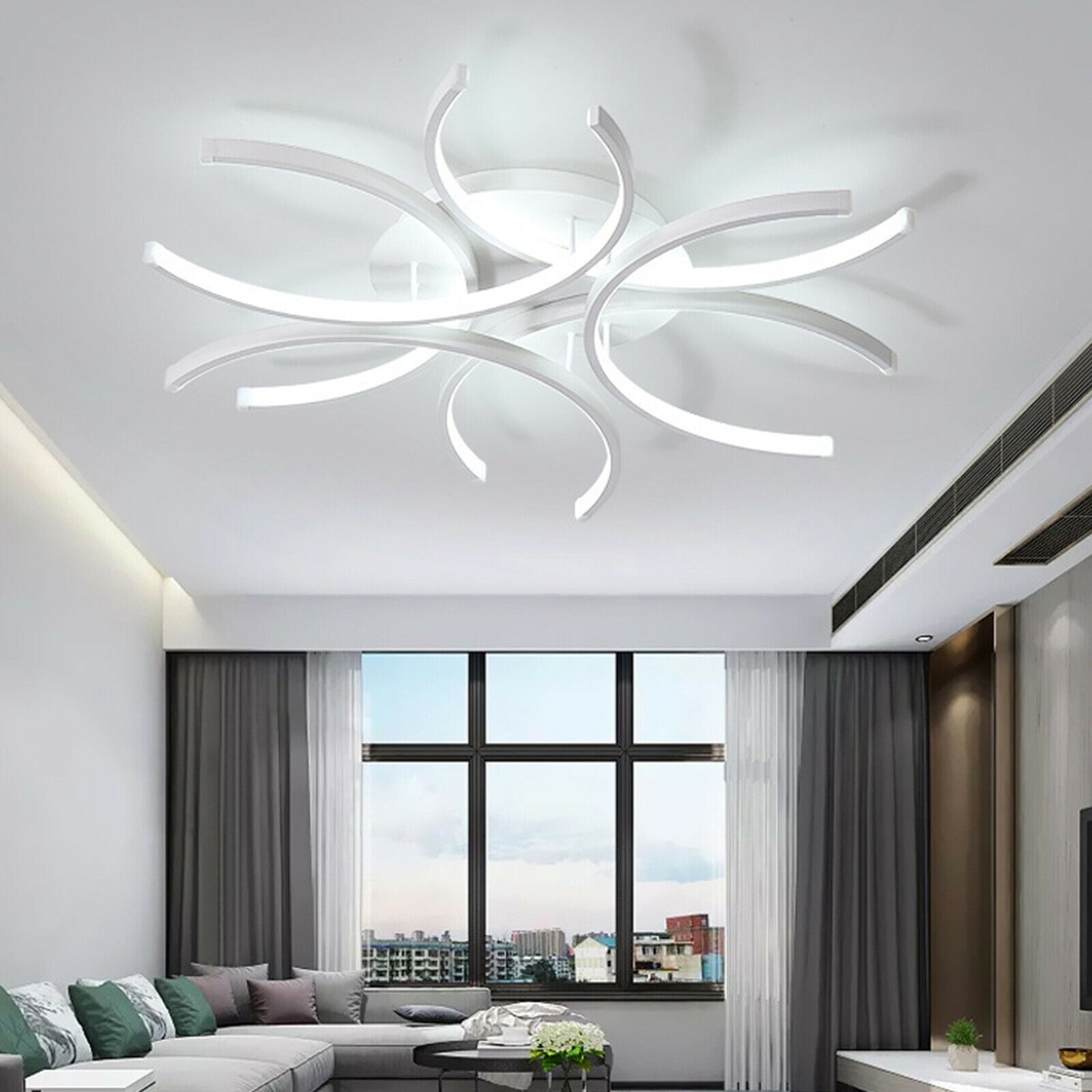シーリングライト・天井照明 Modern Led Living Room Ceiling Lights 60 Sovinzert Modern Ceiling Lights, 6 Rings Dimmable Chrome LED