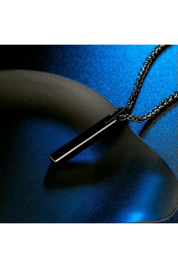 60cm Silver/Black/Blue AAA Pendant Women's Tungsten Steel Necklace Men's Jewelry