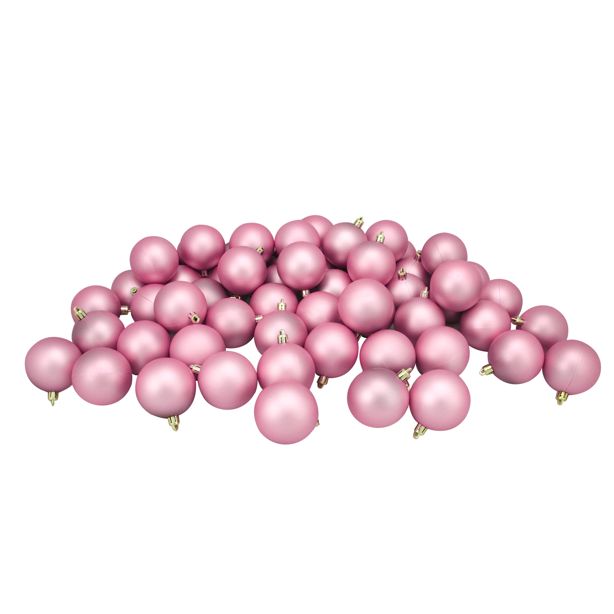 Northlight Shatterproof Matte Christmas Ball Ornaments 2.5" (60mm) - Bubblegum Pink - 60ct