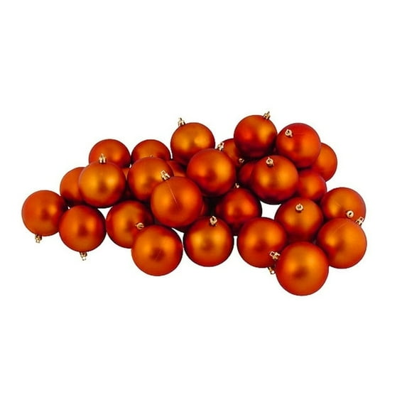 60ct Matte Burnt Orange Shatterproof Christmas Ball Ornaments 2.5" (60mm)