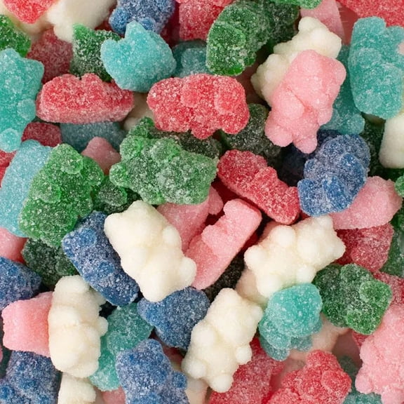 60ct Rainbow Mixed Fruit Bulk Sugar Sanded Gummy Bears For Parties, Candy Bowls & Everyday Snacking (12oz)