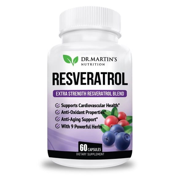 60ct Resveratrol 1568mg Trans-Resveratrol Antioxidant Supplement| Anti-Aging & Immune System