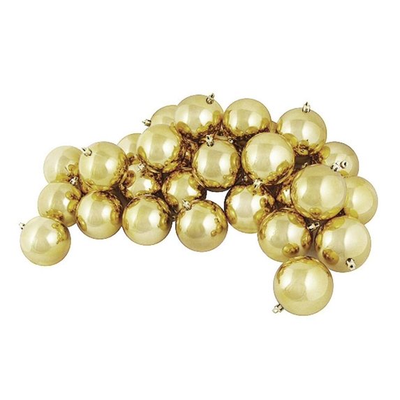 60ct Shiny Vegas Gold Shatterproof Christmas Ball Ornaments 2.5" (60mm)