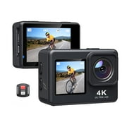 60fps 4K Action Camera 16MP 2.0 Inch LCD EIS 4x Zoom Video Shooting 30m Waterproof Go Sports Helmet Pro Cam ,Quick Installation