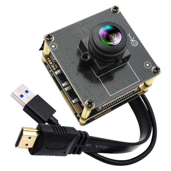 60fps 4K Camera Module USB3.0 HDMI Simultaneous Output,180 Ultra-Wide FOV 2X Digital Zoom H.264 Live Streaming,Plug and Play for Raspberry Pi Jetson Nano Laptop Ideal for Video Conferences