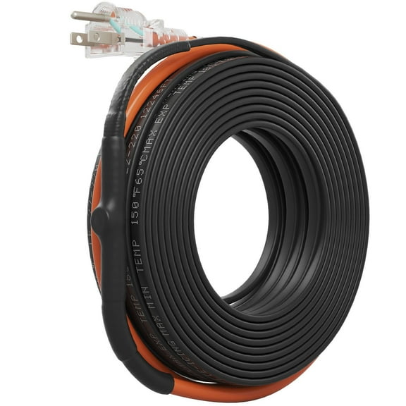 60ft Self-Regulating Pipe Heating Cable, 5W per Foot, 120V Automatic Heat Tape for Freeze Protection of Metal, Plastic & PVC Pipes, Indoor/Outdoor Use