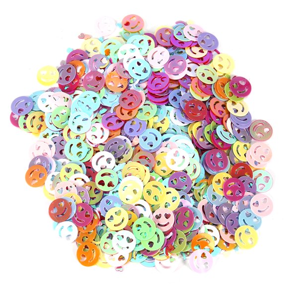 60g/Bag Colorful Sequin Birthday Wedding Party Confetti Nail DIY Party Confetti Material Accessories for Birthday Wedding Party DcorSmiling faces