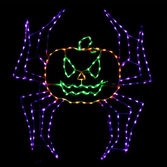 60in LED Spider Pumpkin with 240 M8 LEDs, Outdoor Weatherproof