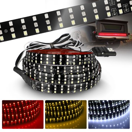60in LED Tailgate Light Bar, TSV Red White Amber Reverse Stop Turn Signal Running, Brake Light with 90 LED