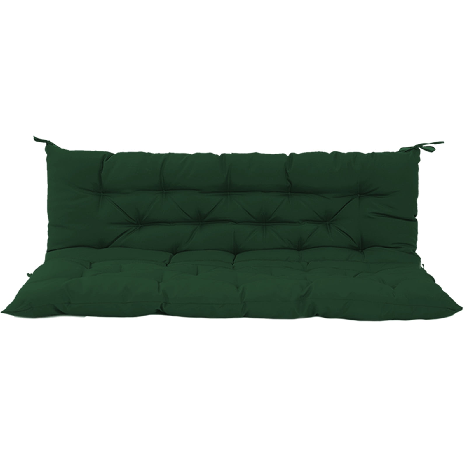 60in Outdoor Swing Cushions, Waterproof 4" Thick Porch Swing Cushion Replacement with Backrest and Ties, Comfortable 2-3 Seat Pation Swing Pad for Backyard, Garden, Lawn, Outdoor Furniture