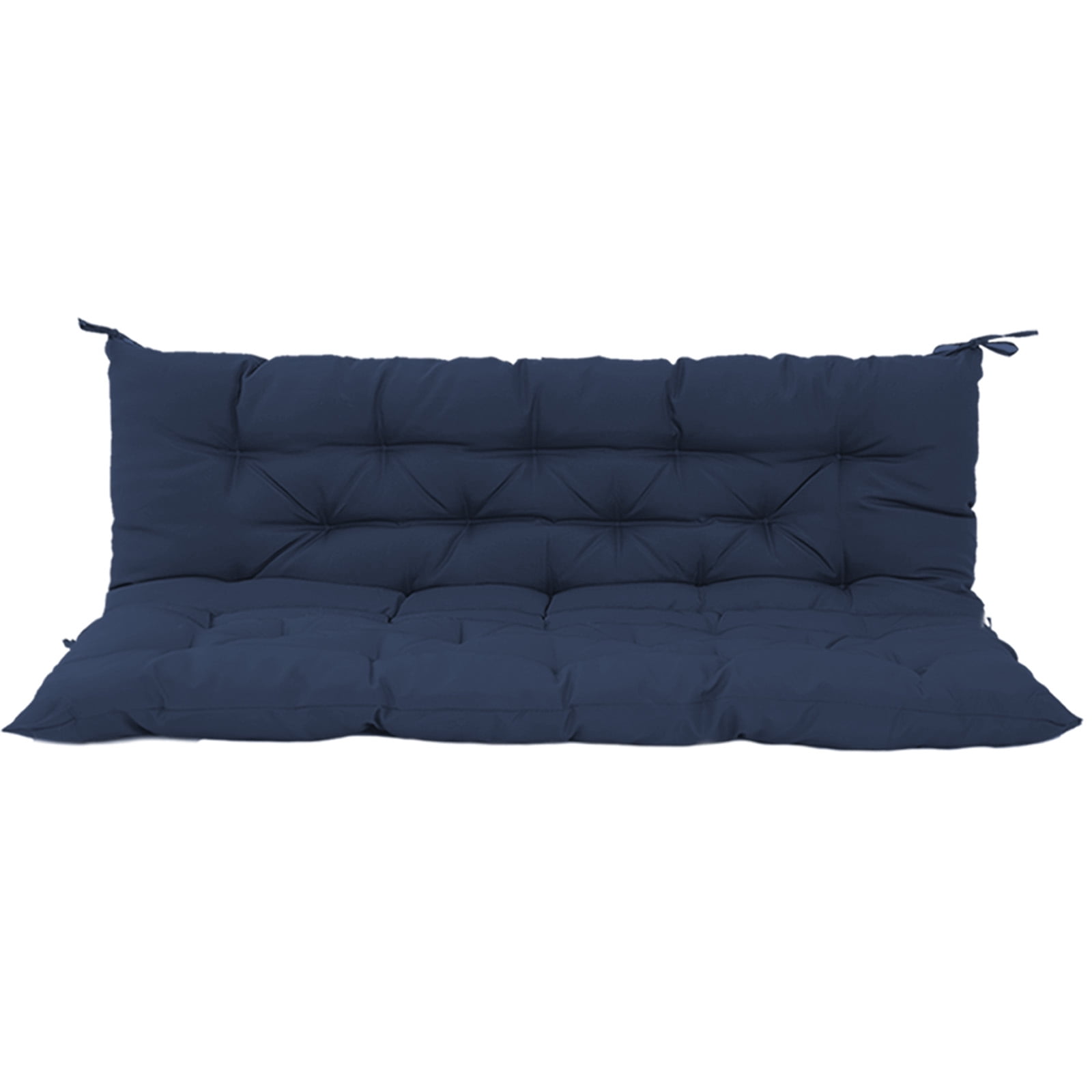 60in Outdoor Swing Cushions, Waterproof 4" Thick Porch Swing Cushion Replacement with Backrest and Ties, Comfortable 2-3 Seat Pation Swing Pad for Backyard, Garden, Lawn, Outdoor Furniture