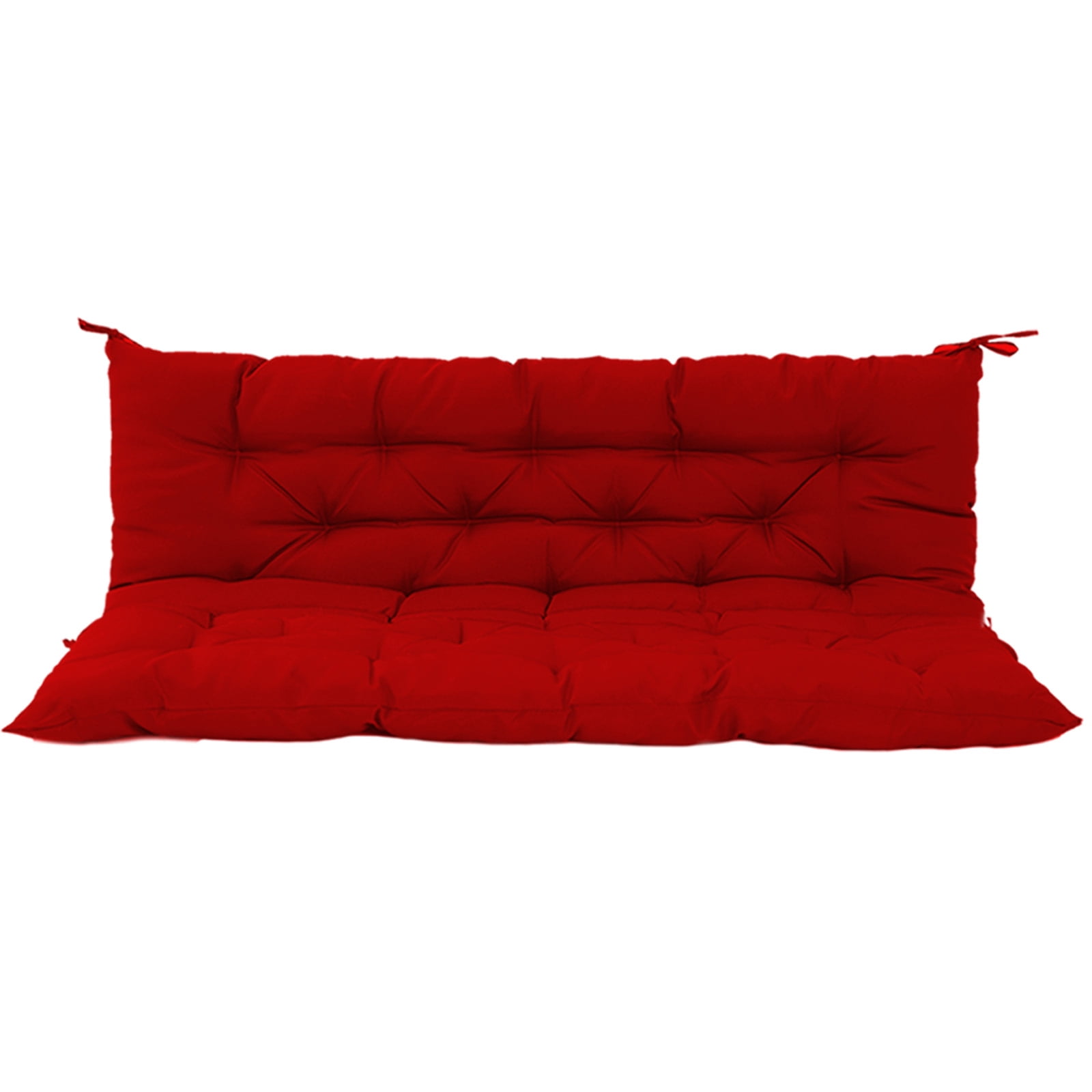60in Outdoor Swing Cushions, Waterproof 4" Thick Porch Swing Cushion Replacement with Backrest and Ties, Comfortable 2-3 Seat Pation Swing Pad for Backyard, Garden, Lawn, Outdoor Furniture