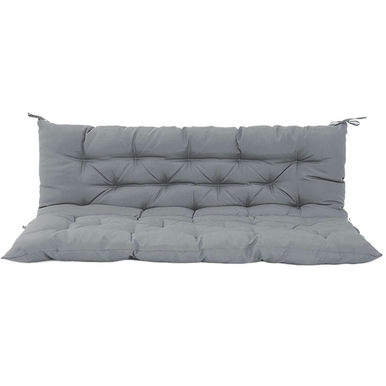 60in Outdoor Swing Cushions, Waterproof 4" Thick Porch Swing Cushion Replacement with Backrest and Ties, Comfortable 2-3 Seat Pation Swing Pad for Backyard, Garden, Lawn, Outdoor Furniture