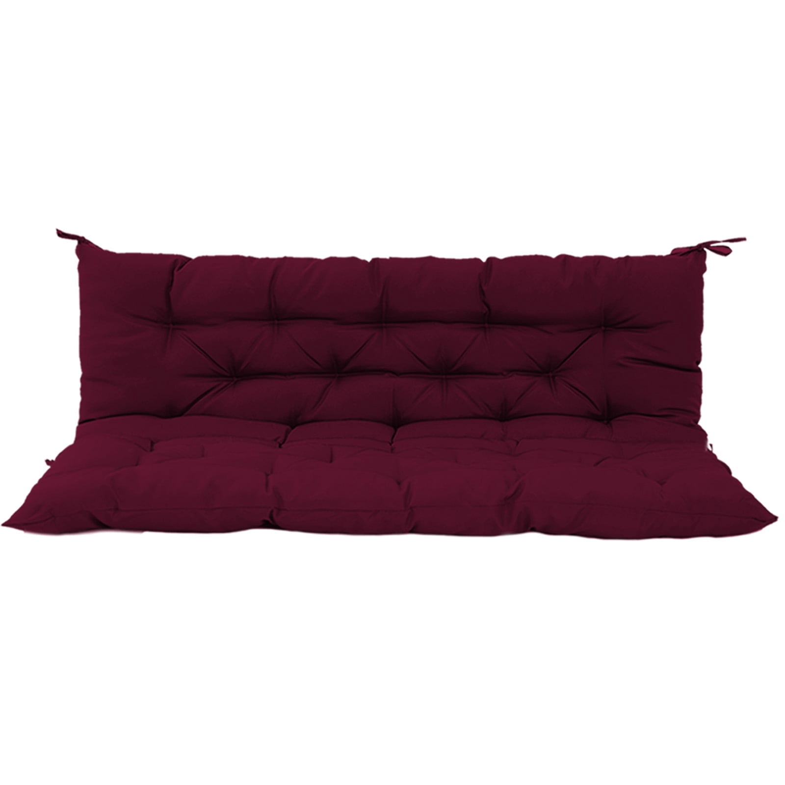 60in Outdoor Swing Cushions, Waterproof 4" Thick Porch Swing Cushion Replacement with Backrest and Ties, Comfortable 2-3 Seat Pation Swing Pad for Backyard, Garden, Lawn, Outdoor Furniture