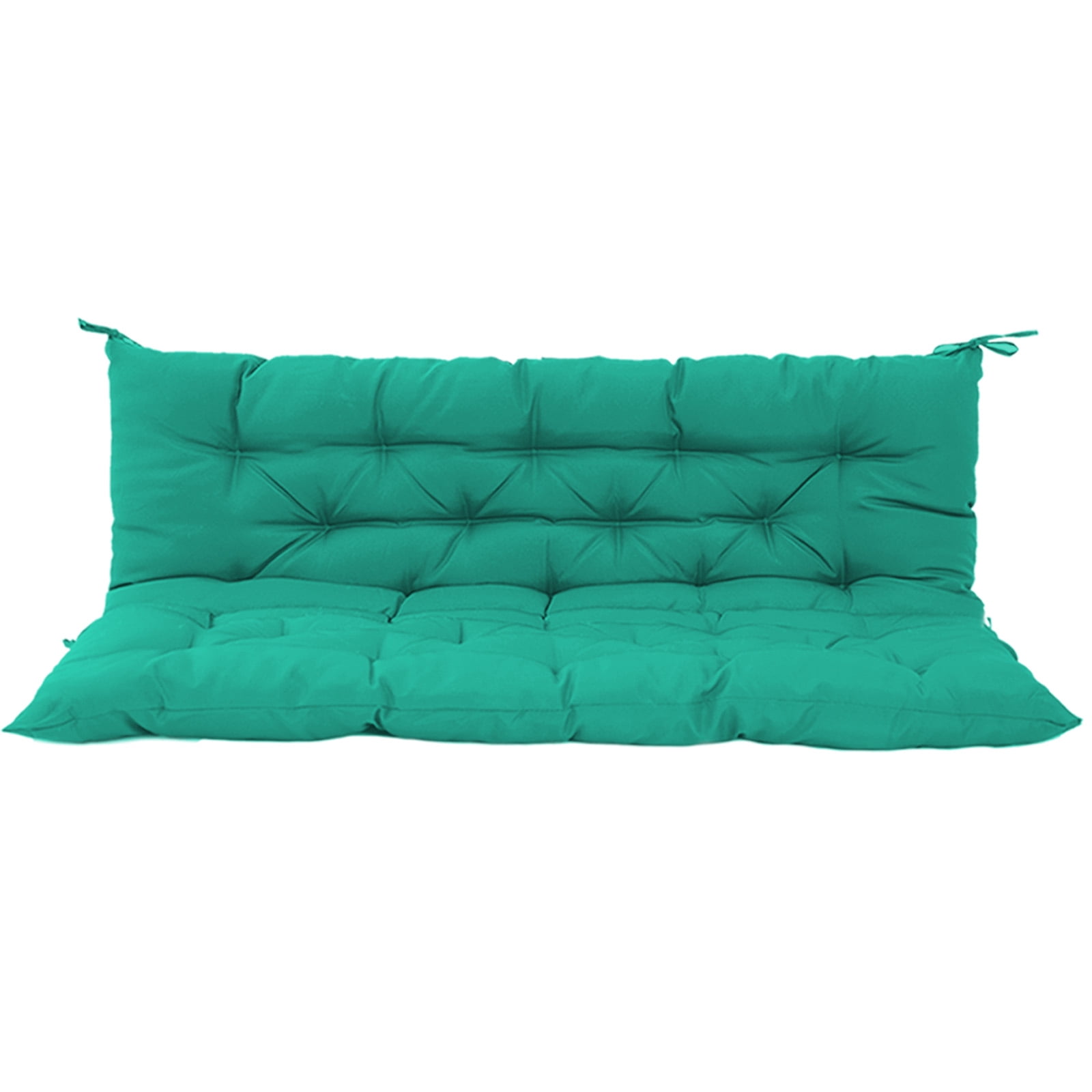 60in Outdoor Swing Cushions, Waterproof 4" Thick Porch Swing Cushion Replacement with Backrest and Ties, Comfortable 2-3 Seat Pation Swing Pad for Backyard, Garden, Lawn, Outdoor Furniture