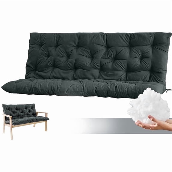 60in Porch Swing Cushion ,Waterproof Patio Glider Cushions, 4in thick, Fade resist 2/3 Seater Replacement Bench Cushions for Outdoor Furniture