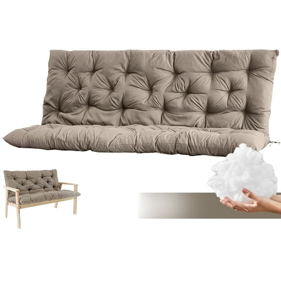 60in Porch Swing Cushion ,Waterproof Patio Glider Cushions, 4in thick, Fade resist 2/3 Seater Replacement Bench Cushions for Outdoor Furniture