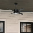 thumbnail image 1 of Hunter 60 inch Outdoor or Indoor Ceiling Fan with LED Light - Black Ceiling Fan with Wall Control, For Patio, Garage, or Porch, Quiet, Standard Mount, 6 Blades - Solaria 59624, Matte Black, 1 of 17