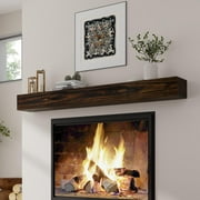 60in.Solid Wood Fireplace Mantel Wall Shelves Wall Mounted Floating Shelf 60"W x 6"H x 8"D, Espresso