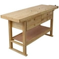 60in Multipurpose Workbench with Large Storage, 4 Drawers Wooden Workbench for Garage,